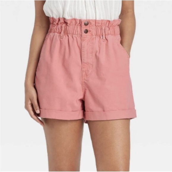 Universal Thread Pink High Waisted Ruffle Shorts - Picture 2 of 10